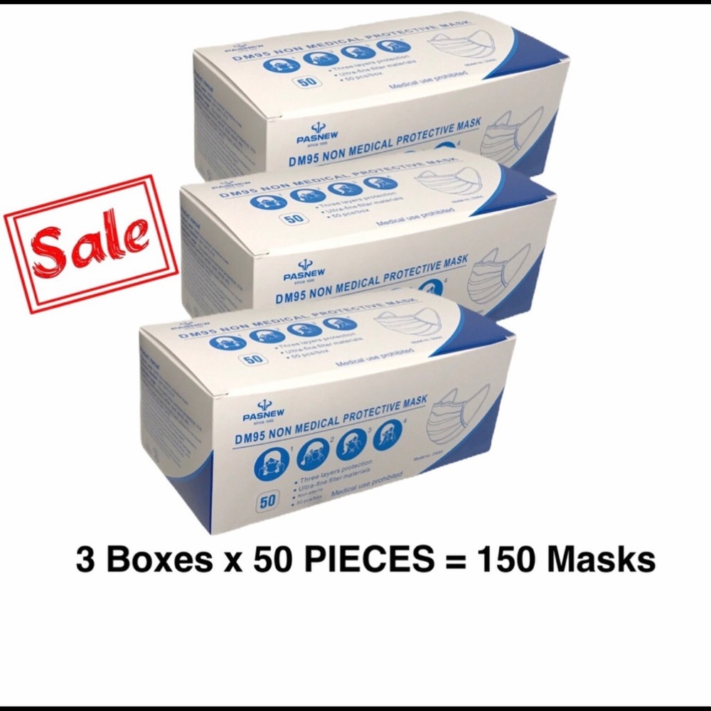 Masks (3 Boxes X 50 = 150 Masks)